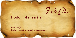Fodor Ármin névjegykártya