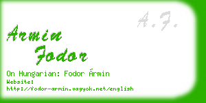 armin fodor business card