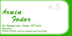 armin fodor business card